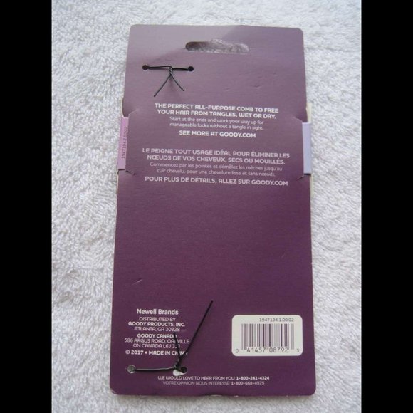 Goody Comb it Thru Detangling Rake Hair Comb Wide Teeth Wet Dry Tangle Free All - Picture 8 of 9